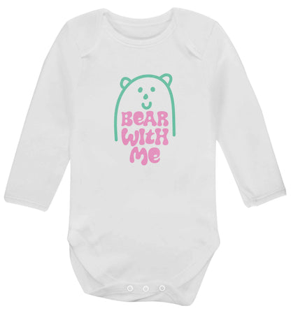 Bear With Me Kit baby vest long sleeved white 6-12 months