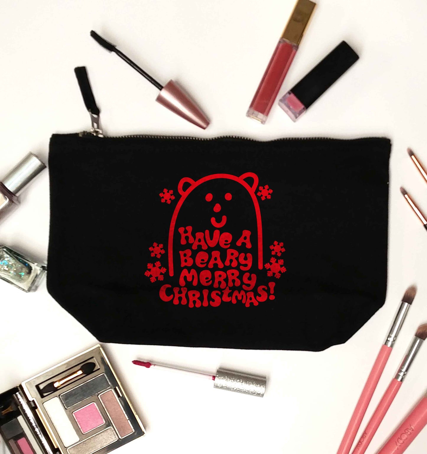 Save The Polar Bears black makeup bag
