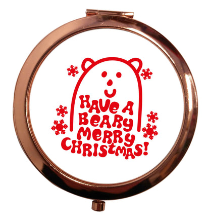 Save The Polar Bears rose gold circle pocket mirror