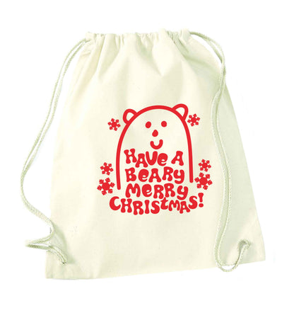 Save The Polar Bears natural drawstring bag