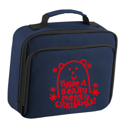 Save The Polar Bears insulated navy lunch bag cooler