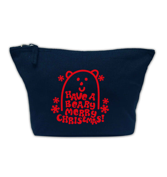 Save The Polar Bears navy makeup bag