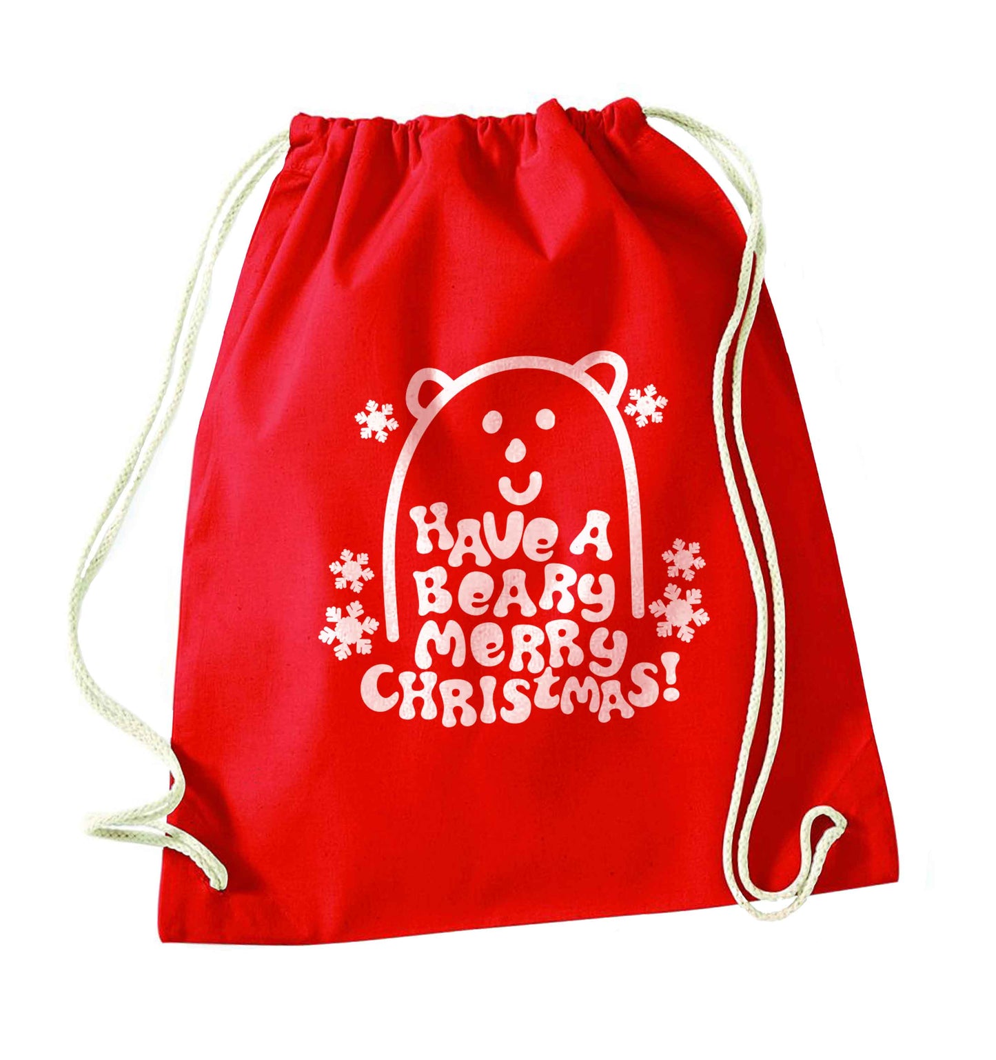 Save The Polar Bears red drawstring bag 