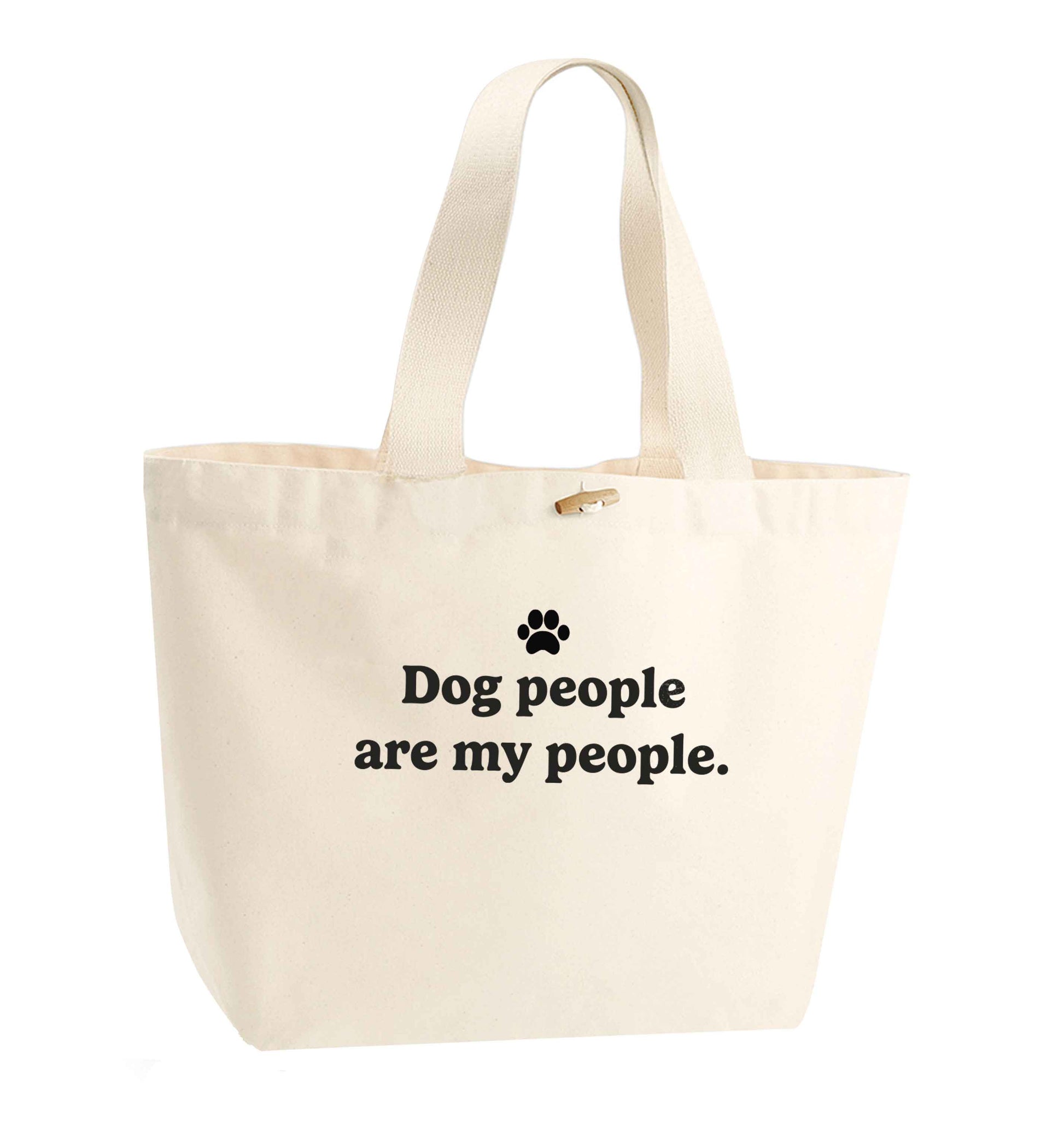 Bear With Me Kit organic cotton premium tote bag with wooden toggle in natural