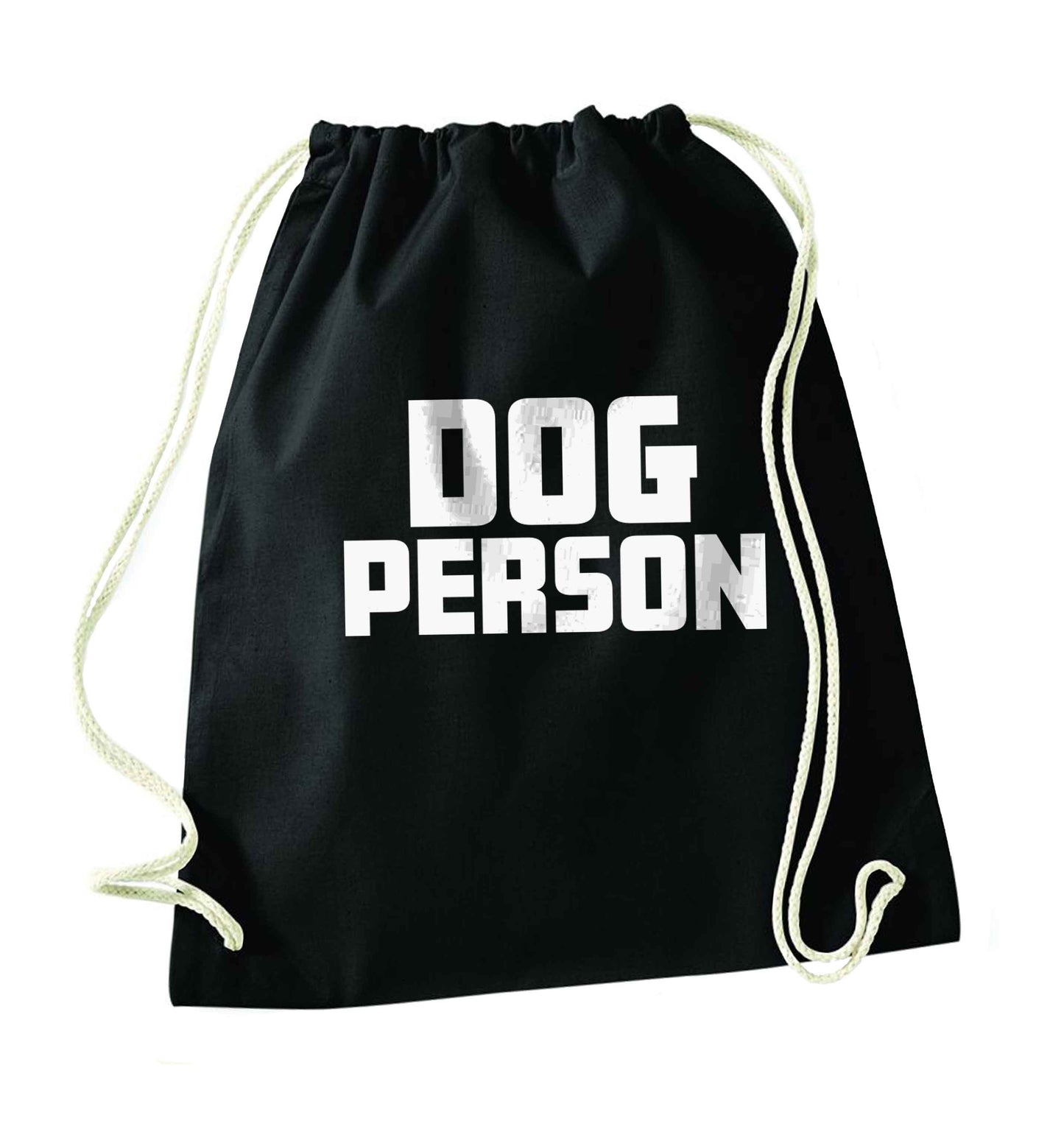 Dog Person Kit black drawstring bag