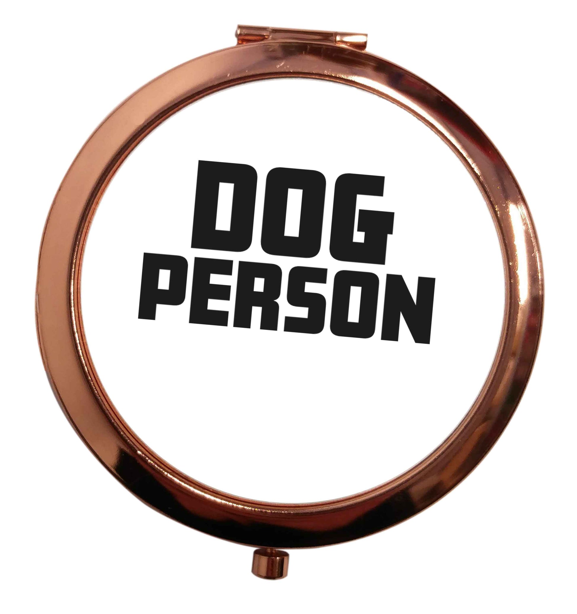 Dog Person Kit rose gold circle pocket mirror