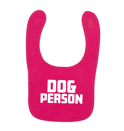 Dog Person Kit dark pink baby bib