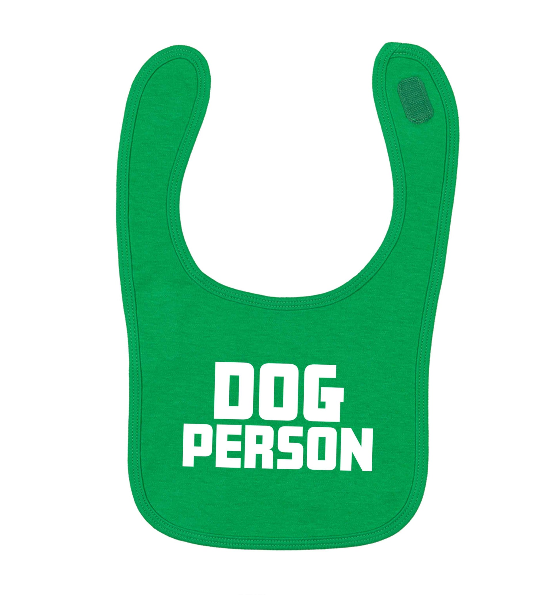 Dog Person Kit green baby bib