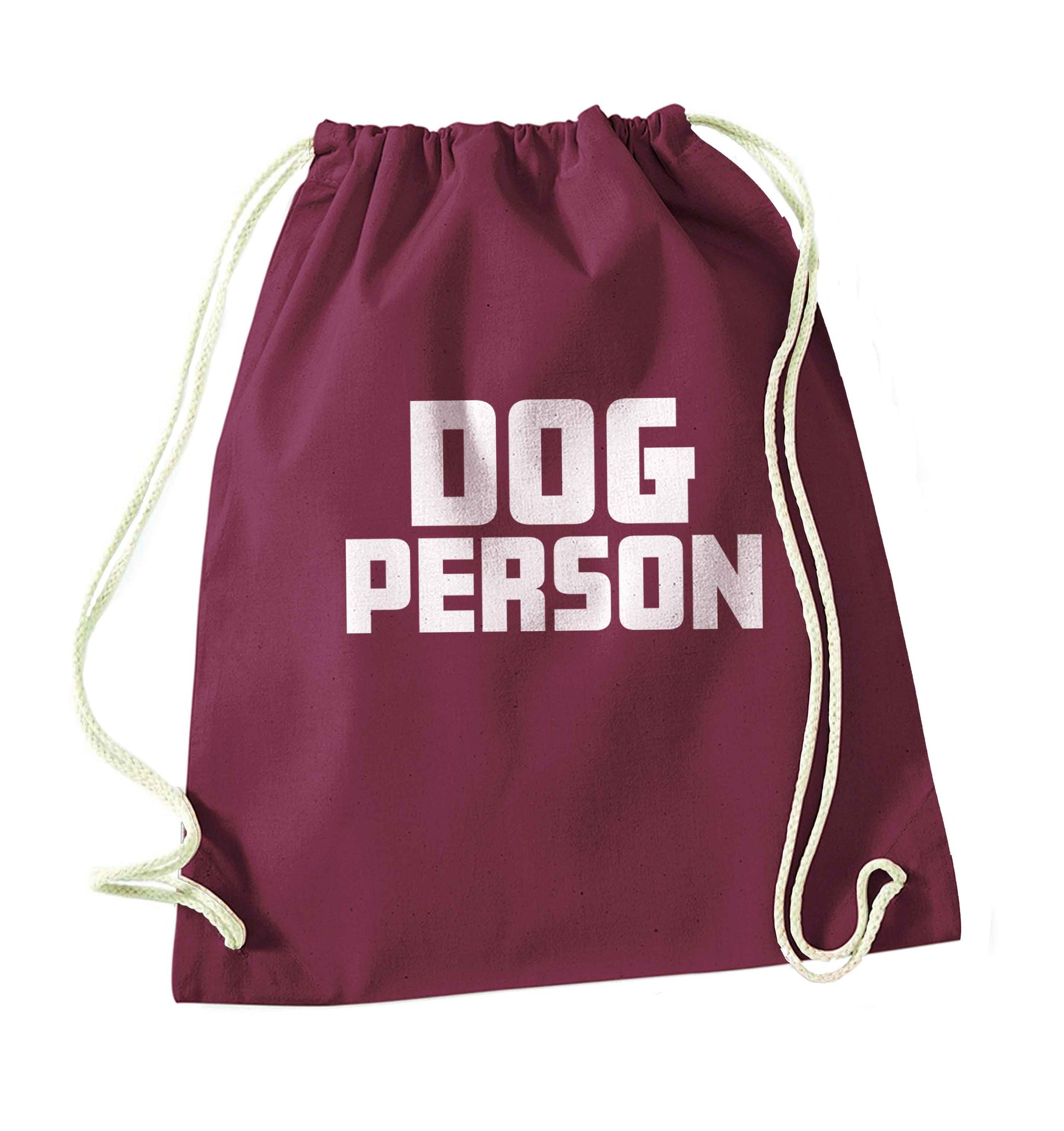 Dog Person Kit maroon drawstring bag