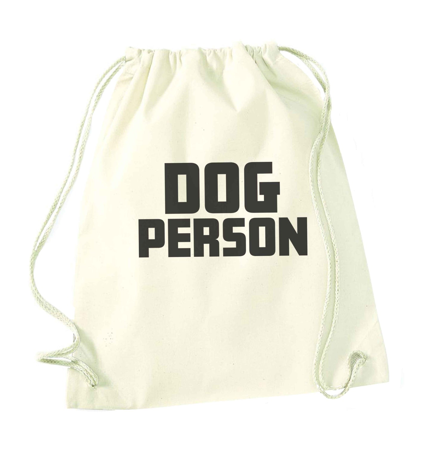 Dog Person Kit natural drawstring bag