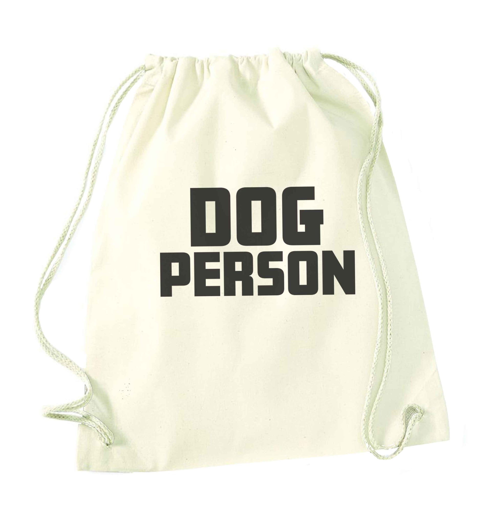 Dog Person Kit natural drawstring bag