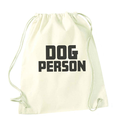 Dog Person Kit natural drawstring bag
