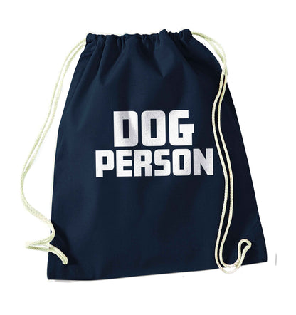 Dog Person Kit navy drawstring bag
