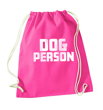 Dog Person Kit pink drawstring bag