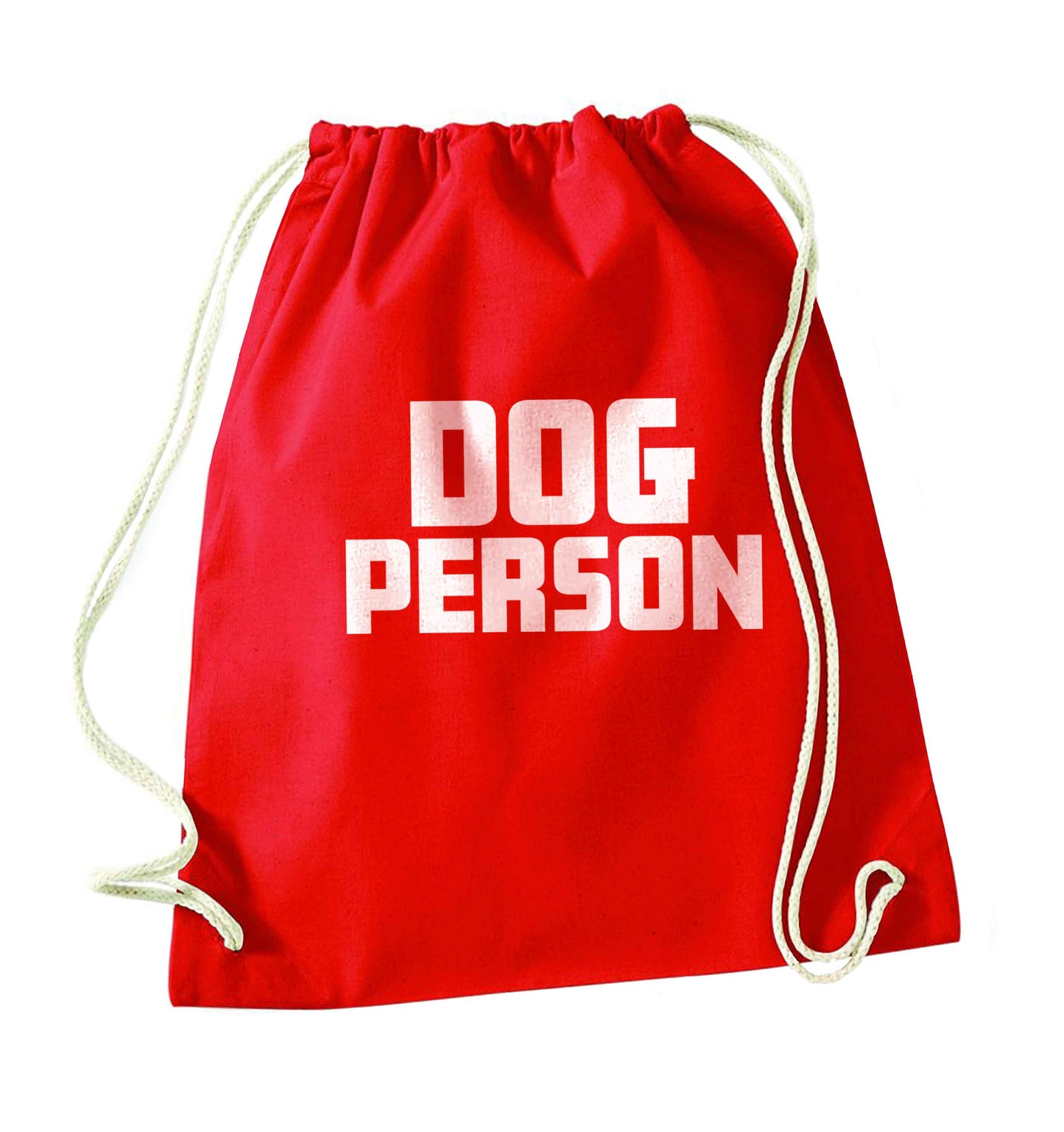 Dog Person Kit red drawstring bag 