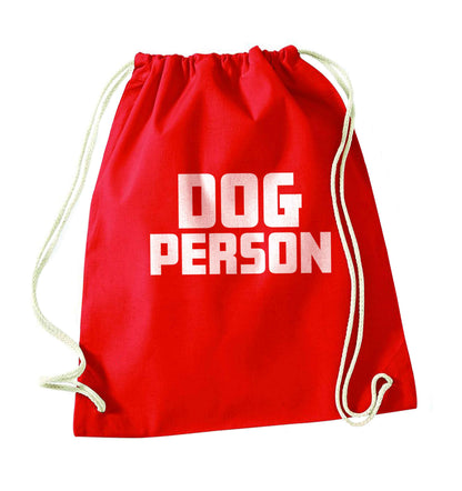 Dog Person Kit red drawstring bag 