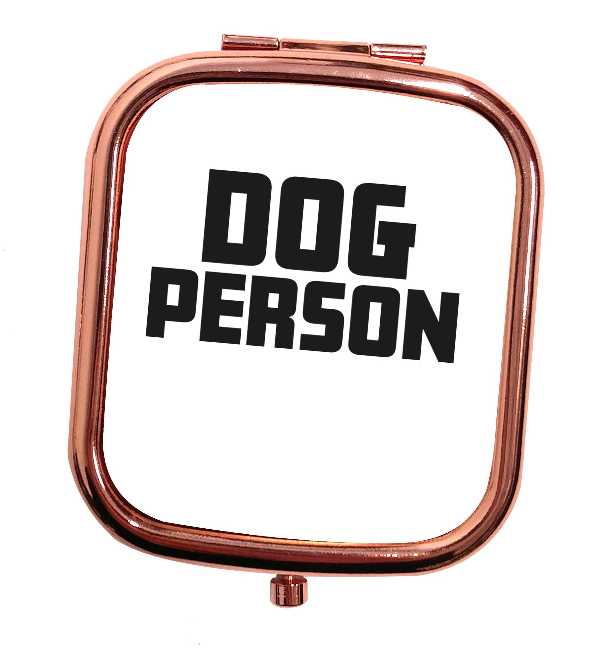 Dog Person Kit rose gold square pocket mirror