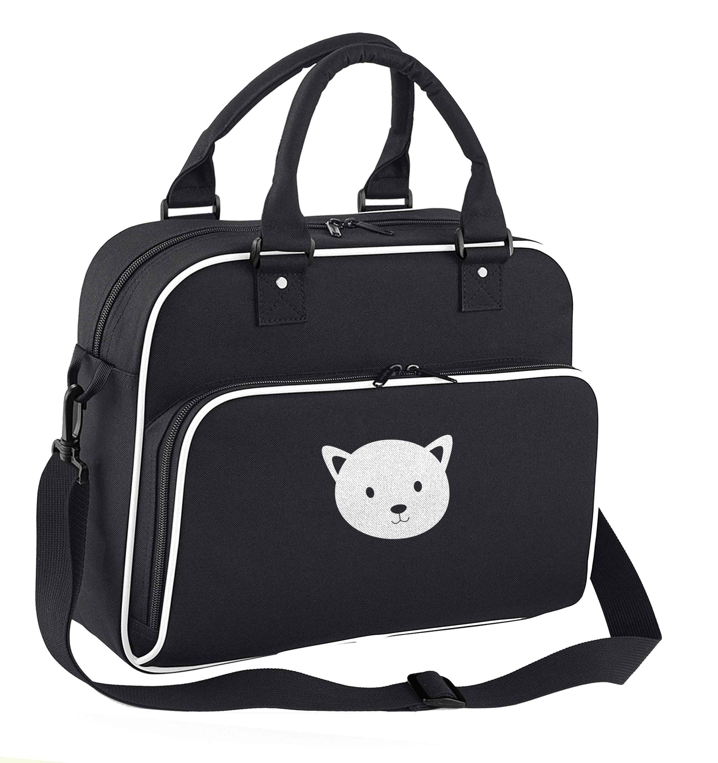 Cat face only Kit children's dance bag black with white detail