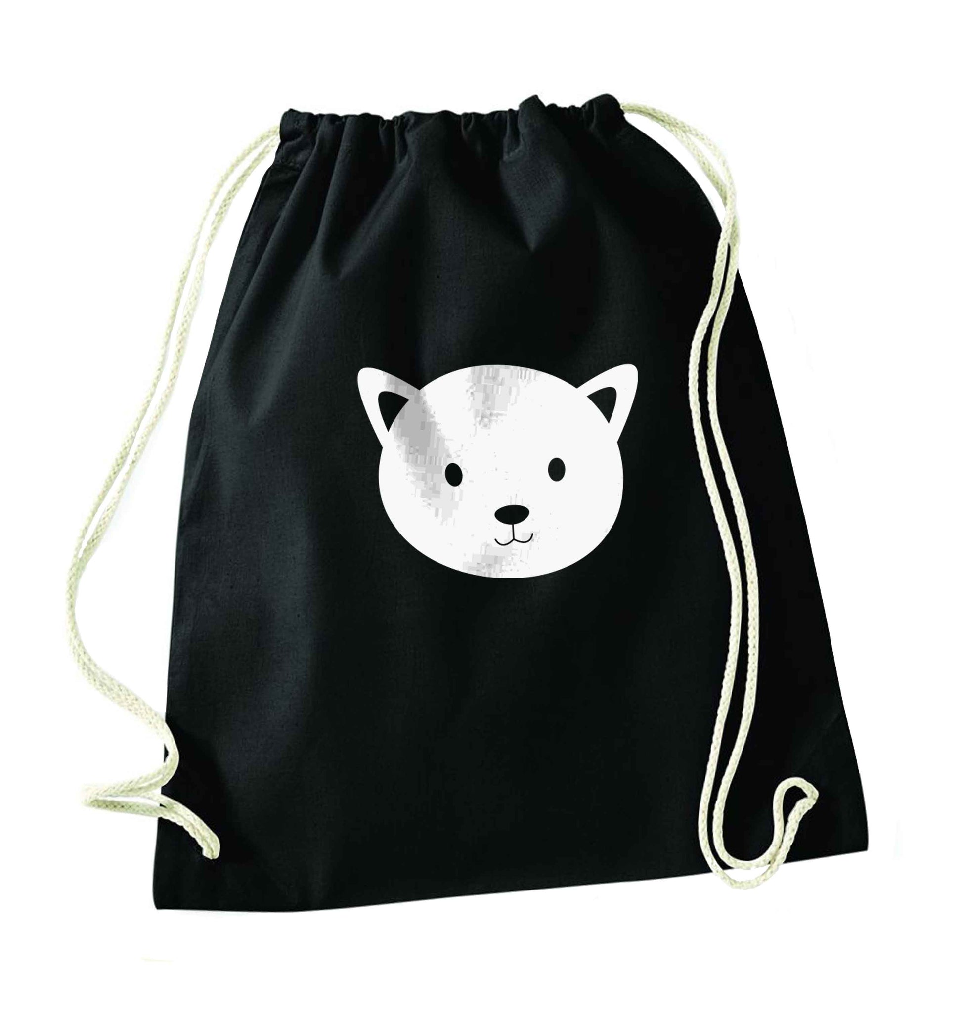 Cat face only Kit black drawstring bag