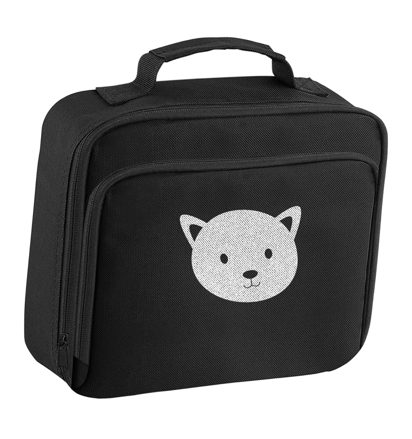 Cat face only Kit insulated black lunch bag cooler