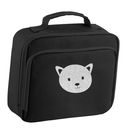 Cat face only Kit insulated black lunch bag cooler