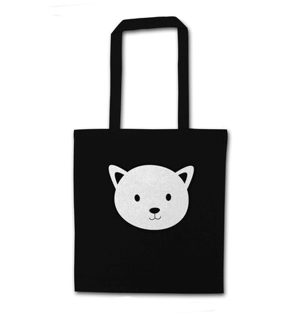 Cat face only Kit black tote bag