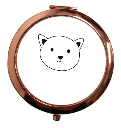 Cat face only Kit rose gold circle pocket mirror