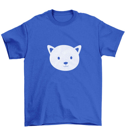 Cat face only Kit Children's blue Tshirt 12-13 Years