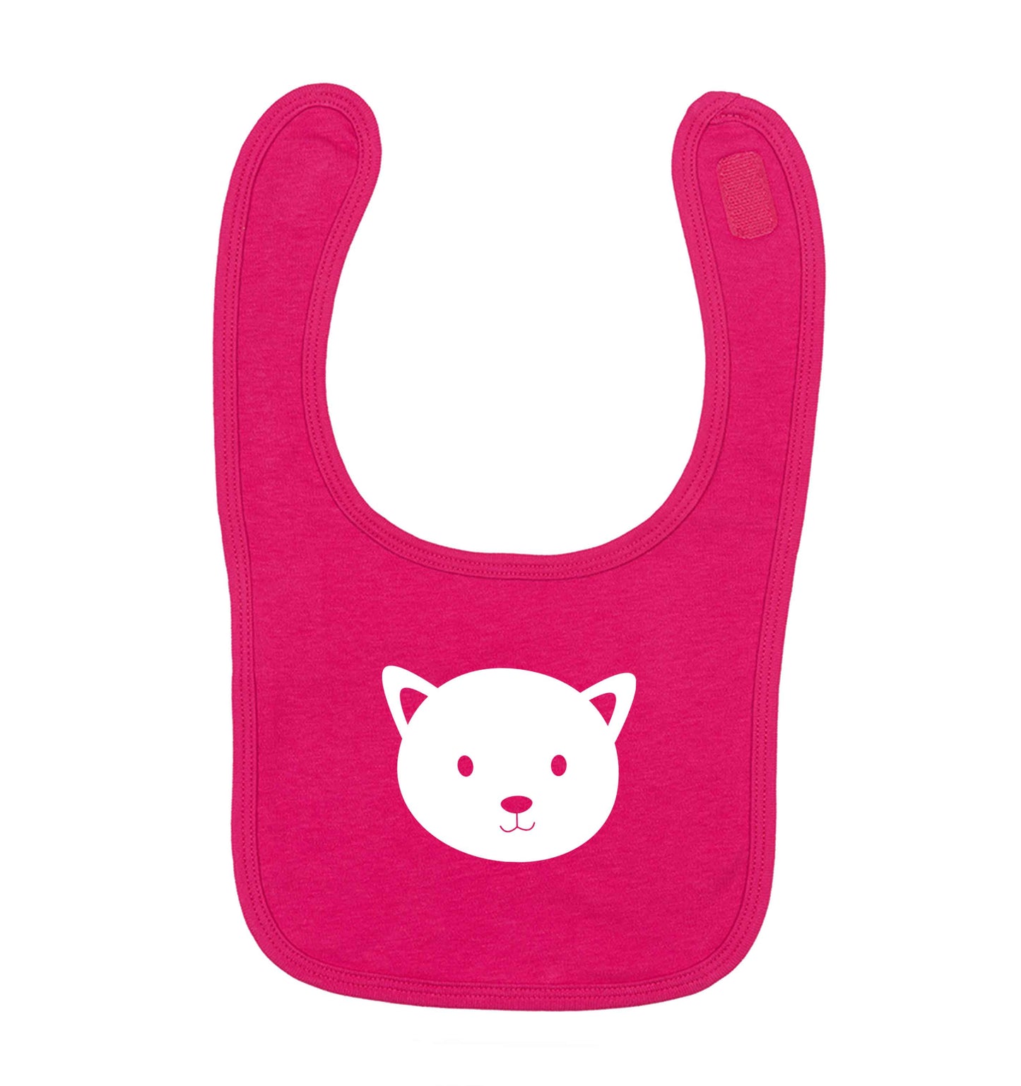 Cat face only Kit dark pink baby bib