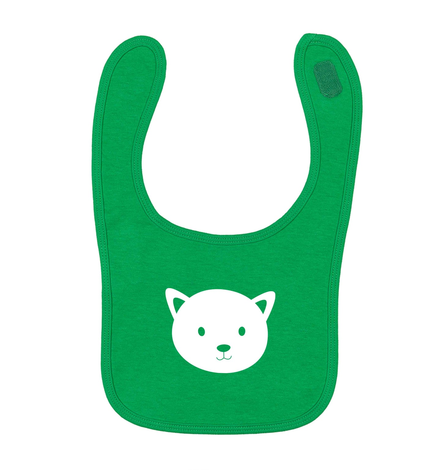 Cat face only Kit green baby bib