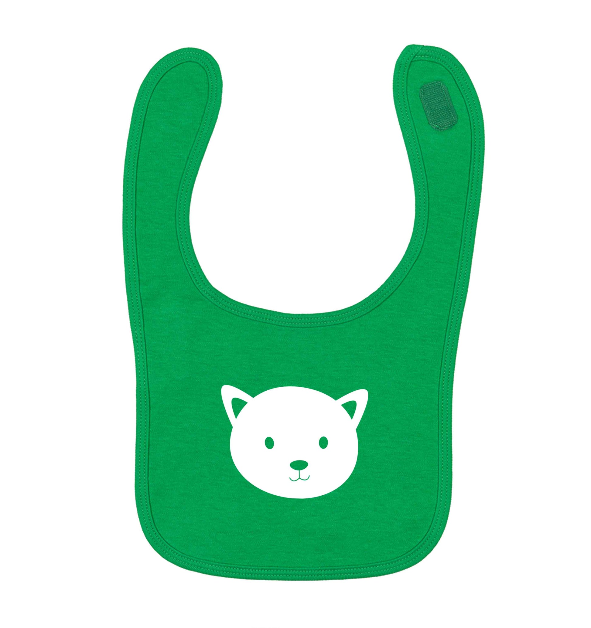 Cat face only Kit green baby bib
