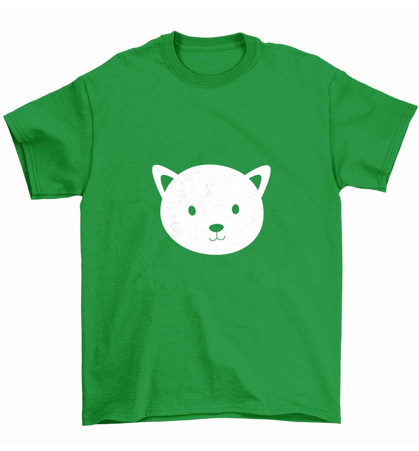 Cat face only Kit Children's green Tshirt 12-13 Years