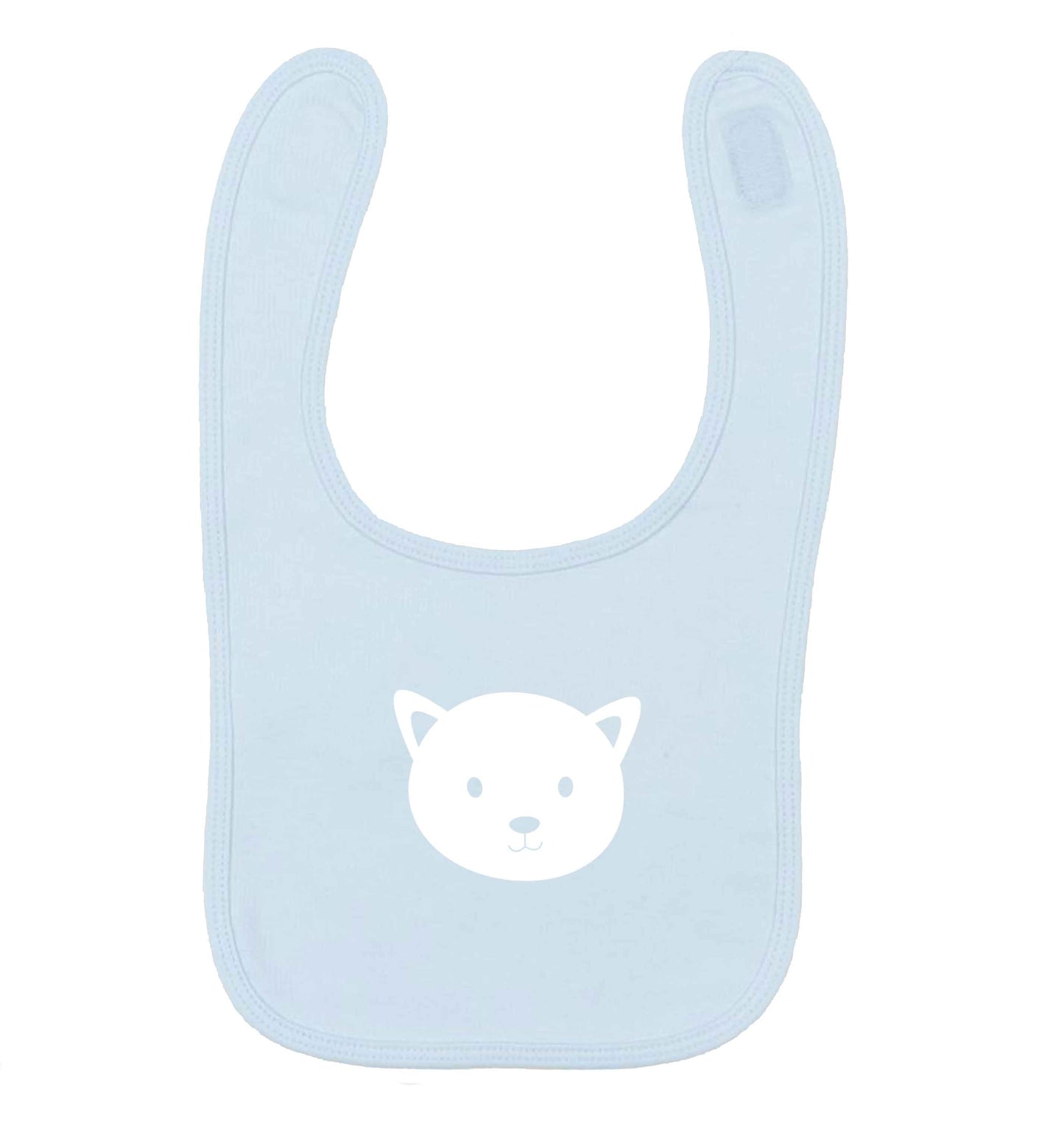 Cat face only Kit pale blue baby bib