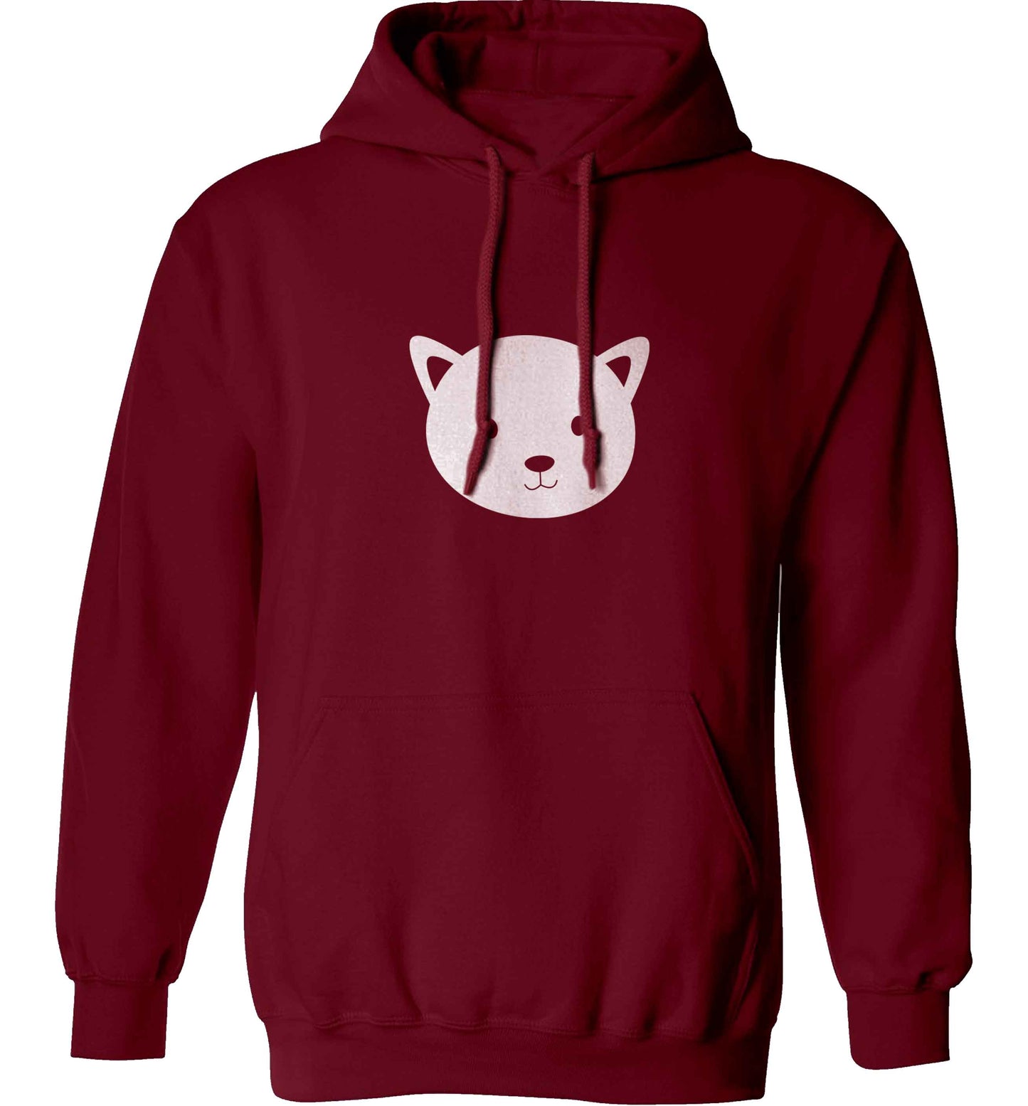 Cat face only Kit adults unisex maroon hoodie 2XL