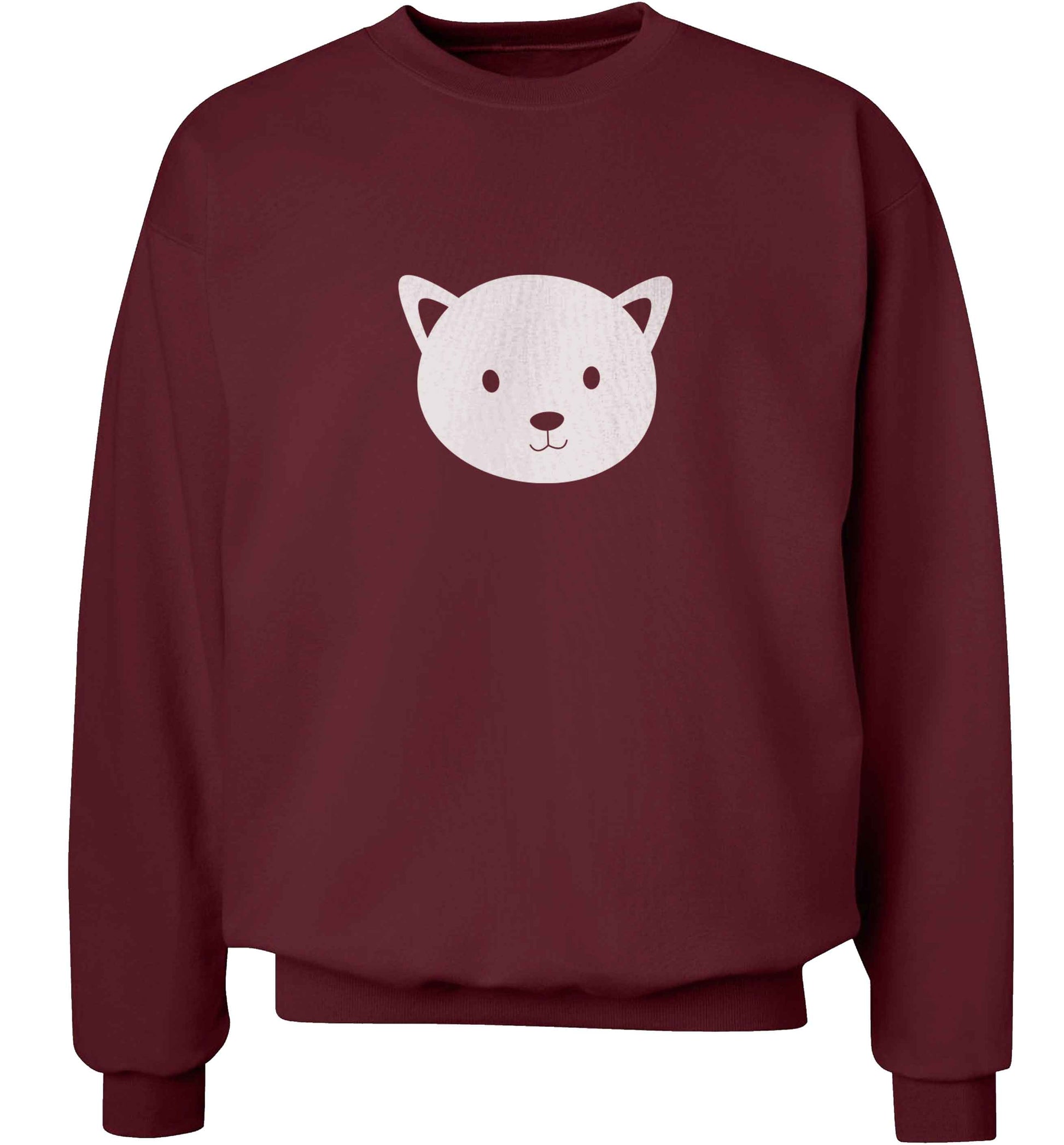 Cat face only Kit adult's unisex maroon sweater 2XL