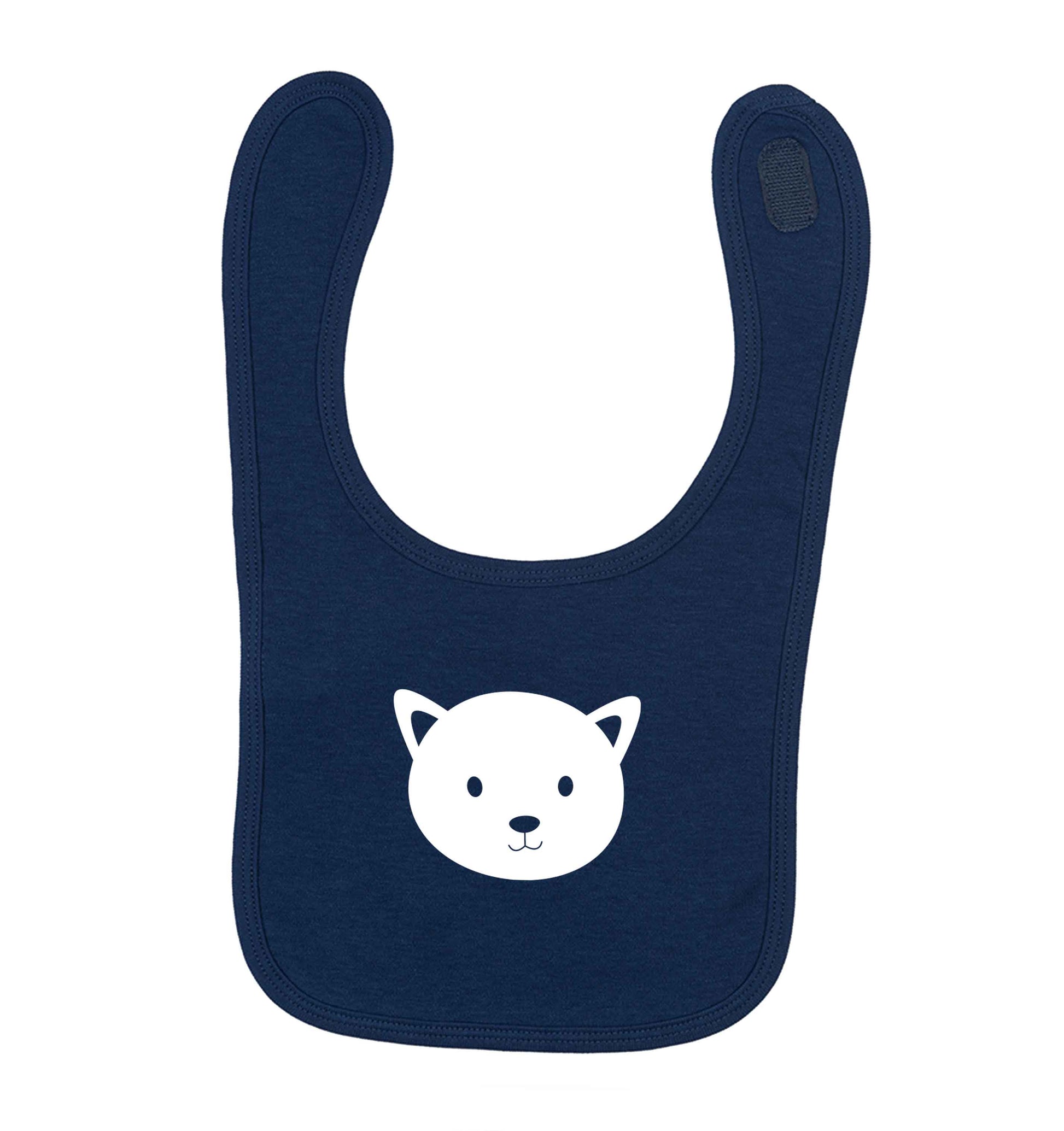 Cat face only Kit navy baby bib
