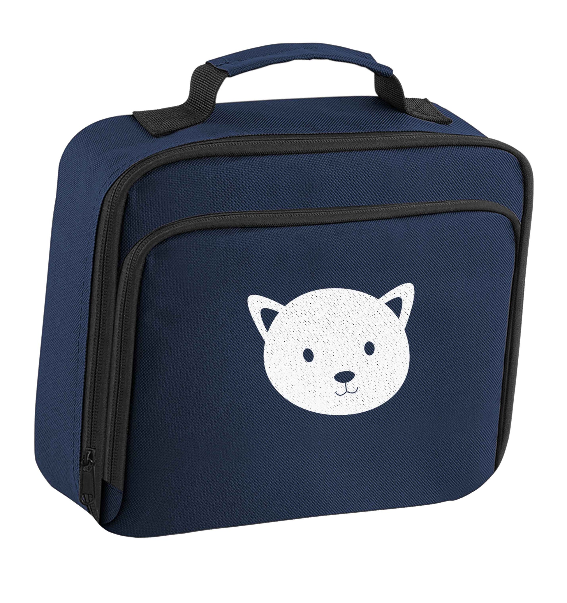 Cat face only Kit insulated navy lunch bag cooler
