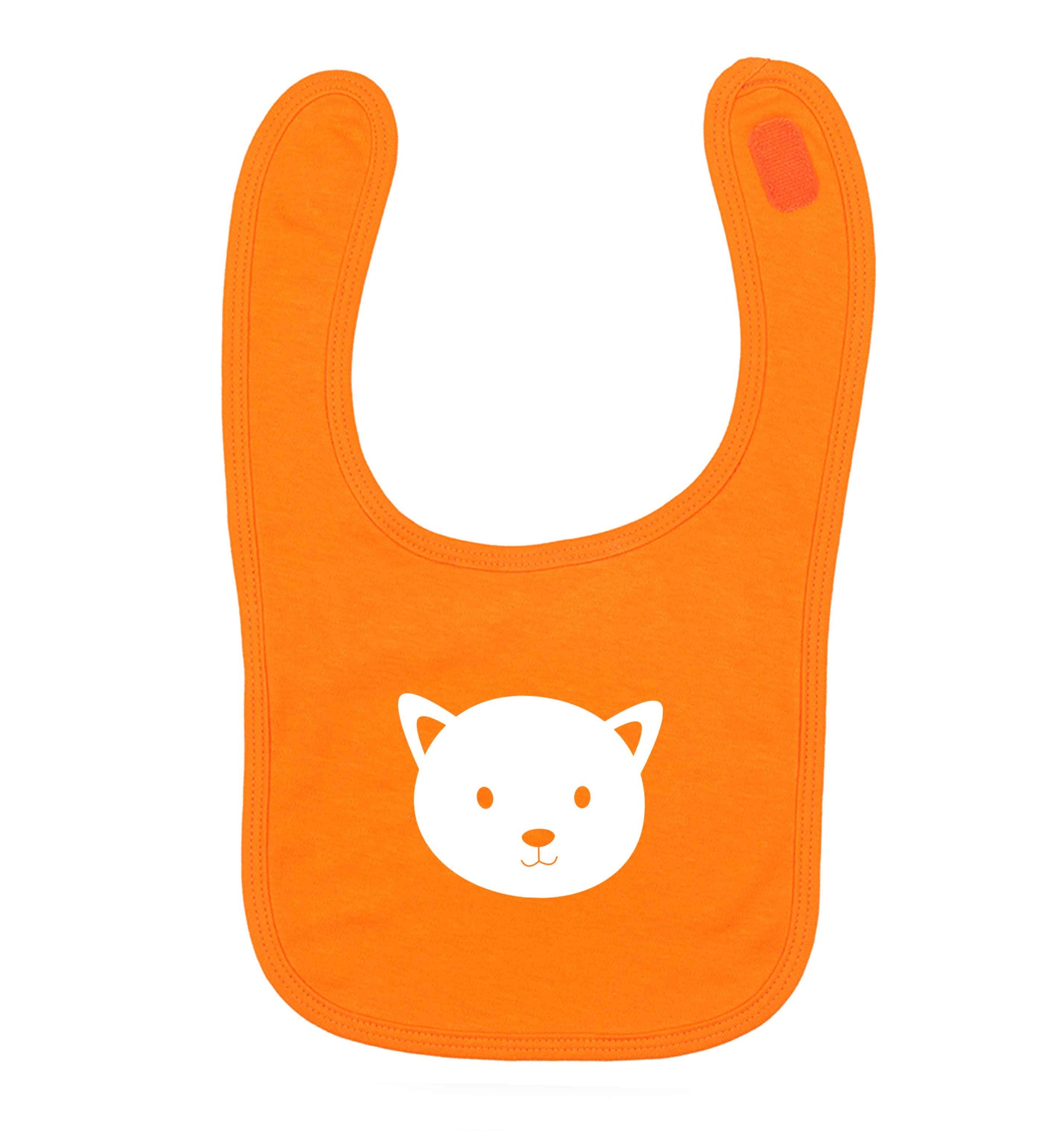 Cat face only Kit orange baby bib