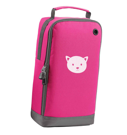 Cat face only Kit pink sports shoe bag vertical print