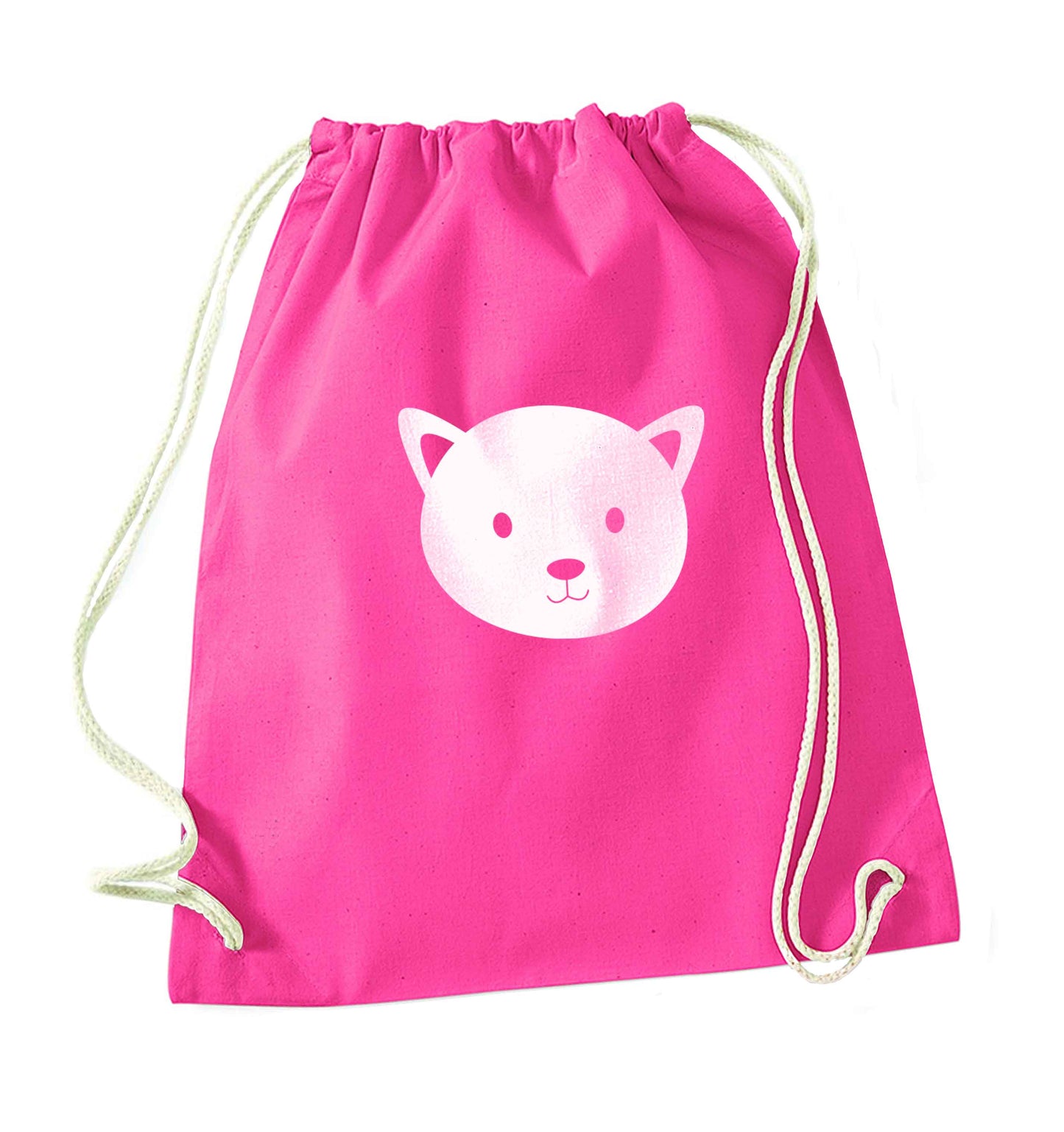 Cat face only Kit pink drawstring bag