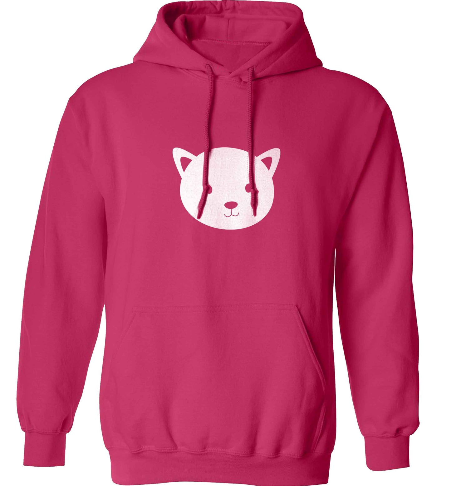 Cat face only Kit adults unisex pink hoodie 2XL