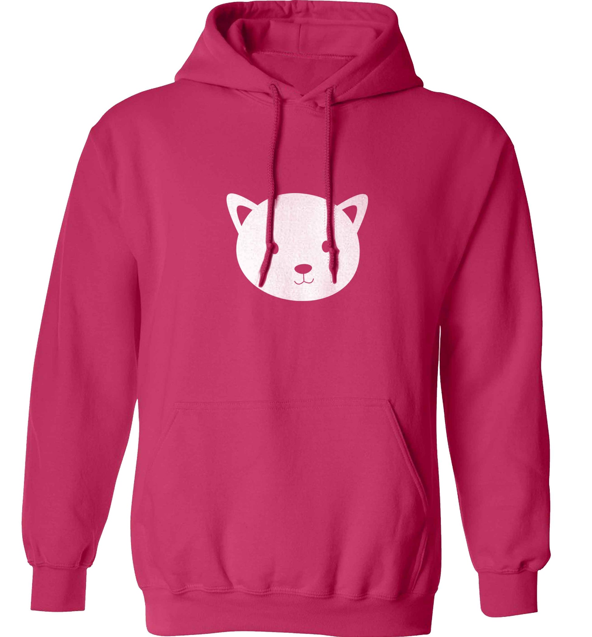 Cat face only Kit adults unisex pink hoodie 2XL