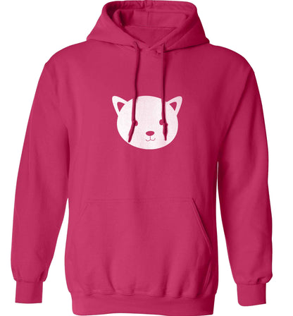 Cat face only Kit adults unisex pink hoodie 2XL