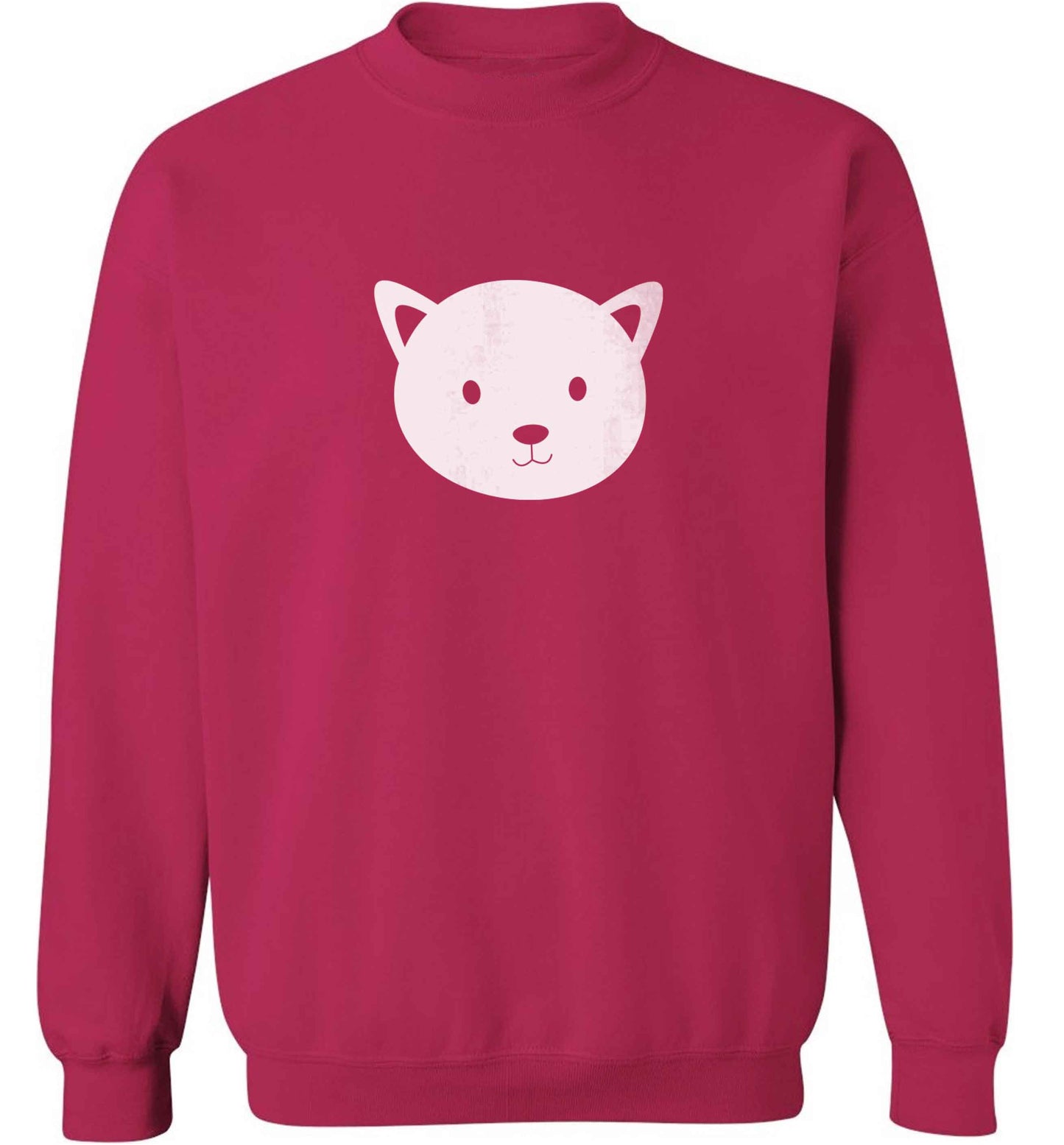 Cat face only Kit adult's unisex pink sweater 2XL