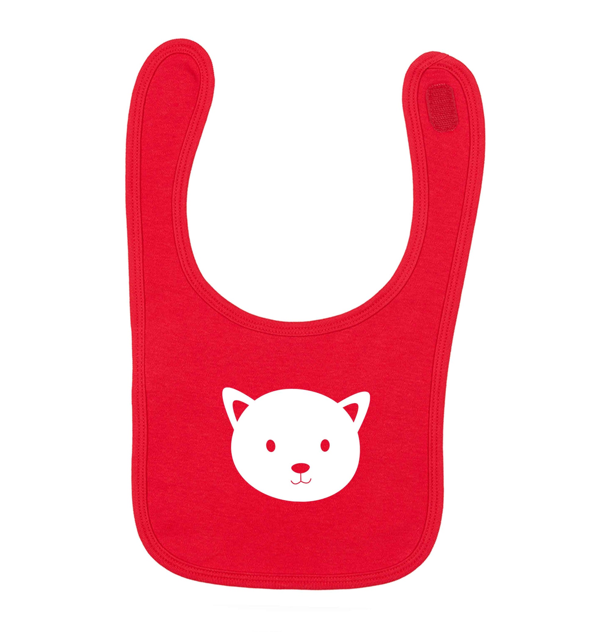 Cat face only Kit red baby bib