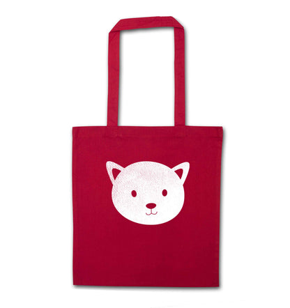 Cat face only Kit red tote bag