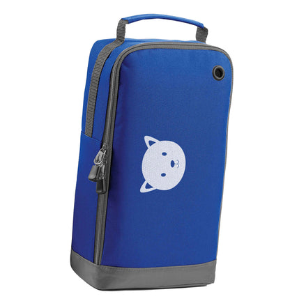Cat face only Kit blue sports shoe bag horizontal print