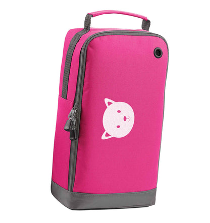 Cat face only Kit pink sports shoe bag horizontal print