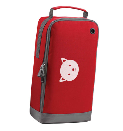 Cat face only Kit red sports shoe bag horizontal print