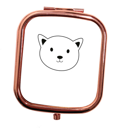 Cat face only Kit rose gold square pocket mirror